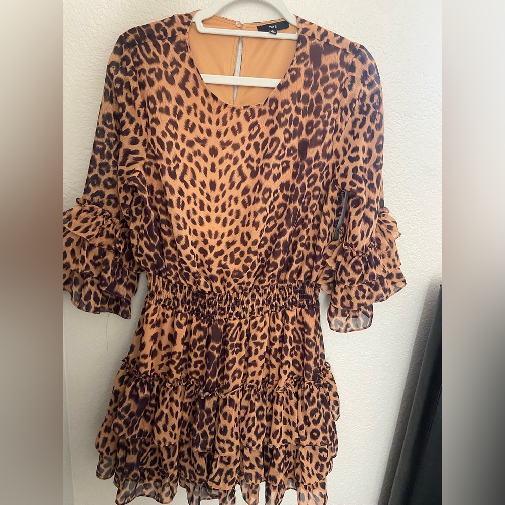Cheetah print ruffle Dress